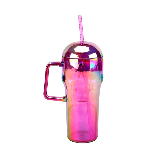 Iridescent Skull Tumbler with Straw - Picture 4 of 6